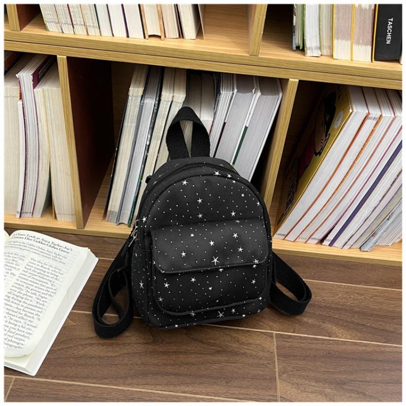 Korean Version of the Star Fashion Star Small Shoulder Foreign Style Versatile Travel Small Backpack Children Can Carry Leisure Small Backpack