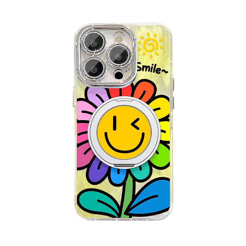 Sunflower Bracelet Suitable for Apple 15pro Mobile Phone Case Xiaomi 14 Rotating Magnetic Bracket 16 High-end Sense 8 Huawei