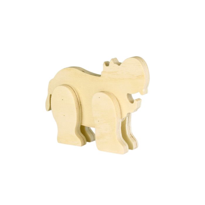 Jouet en bois Hippopotame 12 x 9 x 2 cm