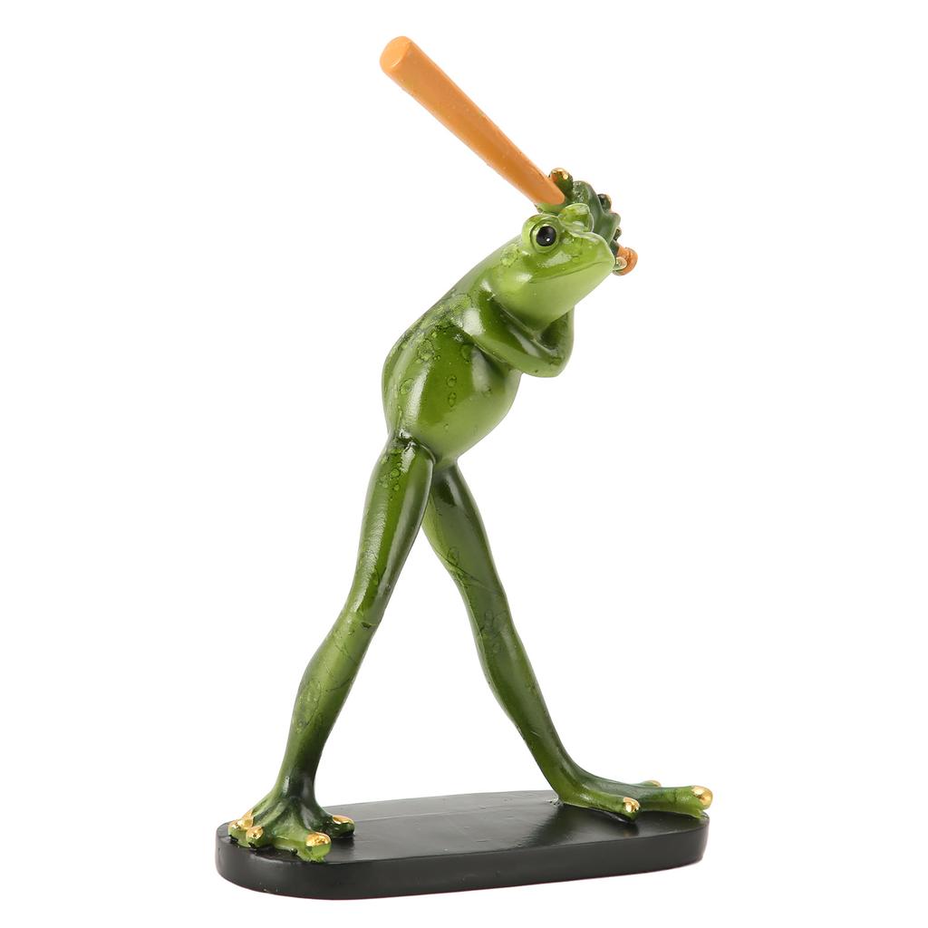 Frog Statue Resin Sports Frog Figurine Decor Sculpture Statue Crafts for Outdoor Garden Patio Lawn