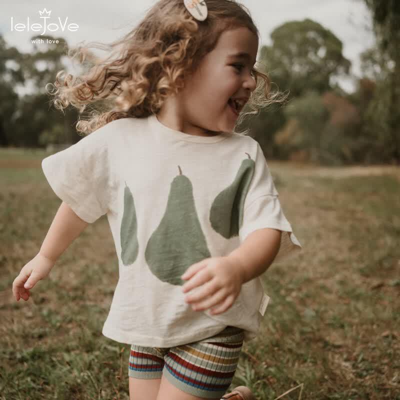 LELE JOVE Children's Summer Fruit Print Cotton Short Sleeve T-Shirt