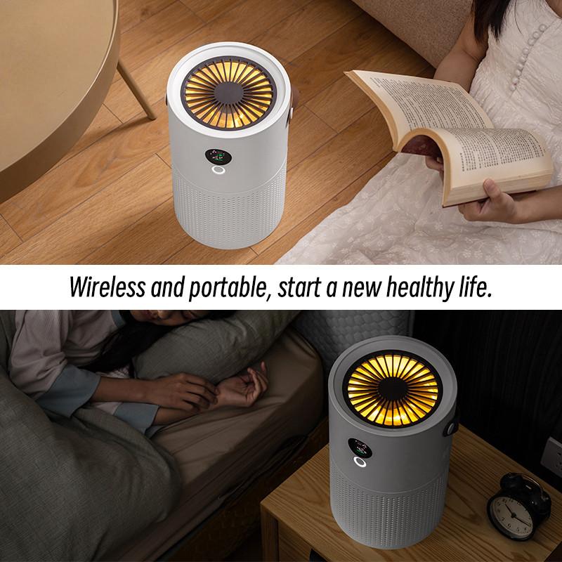 37W Household HEPA Air Purifier Wireless Portable Activated Carbon Air Cleaner Desktop PM2.5 Dust Formaldehyde Adsorption Equipment