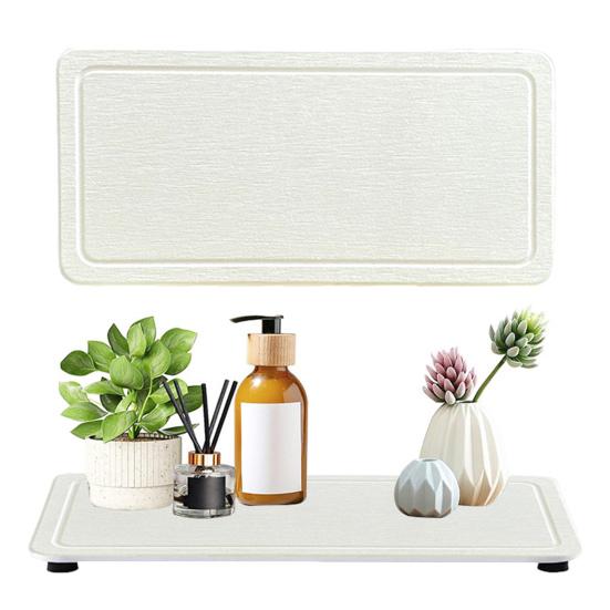 2Pcs Water Absorbing Stone Tray Quick Drying Diatomite Sink Coasters Anti-Slip Kitchen Sponge