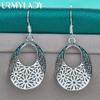 925 Sterling Silver Hollow Flower Earrings For Women Fashion Charm Jewelry Gift