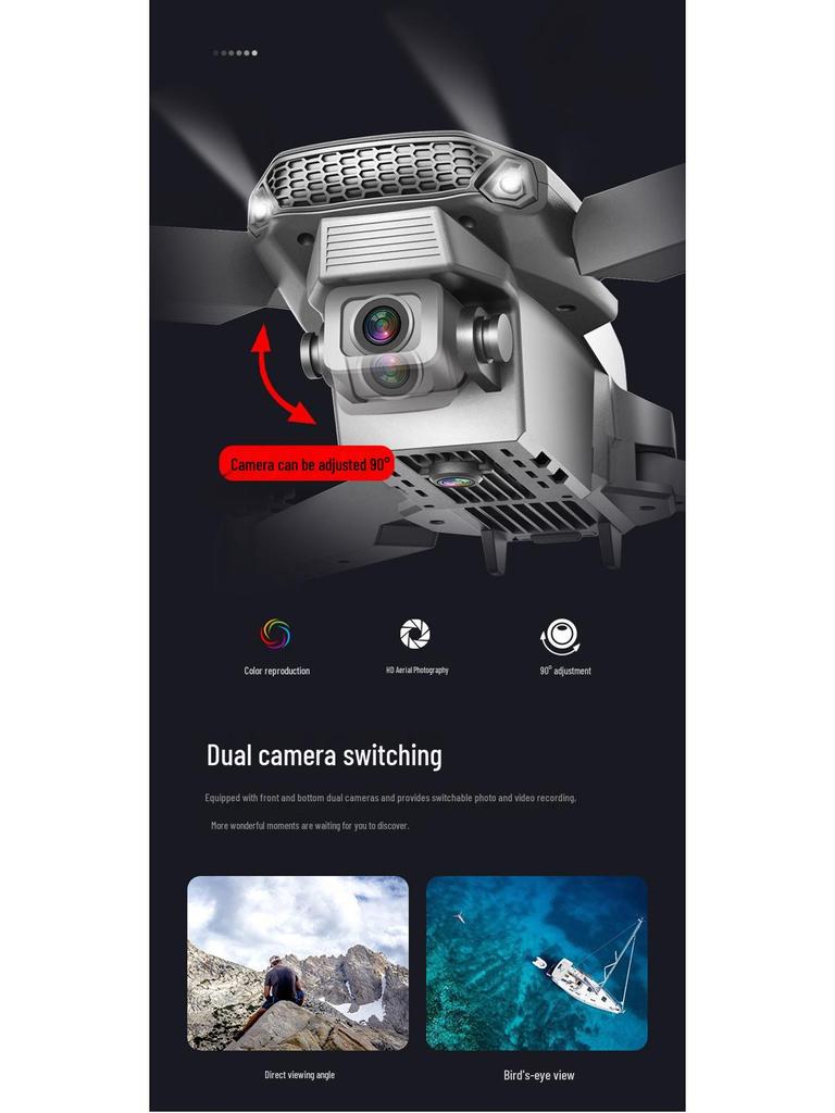 E88 Faltbare Drohne mit Dual-4K-Kameras und Fernbedienung