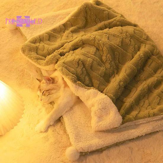 Hřejivá deka pro mazlíčky, měkký plyš, pohodlná podestýlka pro psy a kočky, zesílená na zimu