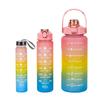 2000ml Gradient Color Large Capacity Water Bottle for Outdoor Sports, Portable 3-Piece Set