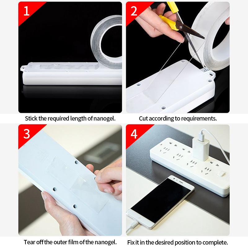 Bandă Dublu Adezivă Nano 1/3/5m Benzi Adezive Clare Rezistente la Greutate Lipicioase Puternic Multifuncționale Reutilizabile Rezistente la Apă Bandă de Montaj