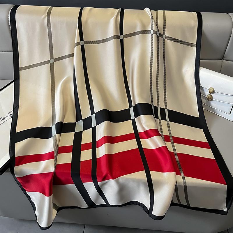 Projekt Satynowy Jedwabny Szal Hidżab Szalik Kobiety Moda Lato Ochrona Przeciwsłoneczna Plaża Stole Owija Bufanda Kobieca Chustka Na Głowę Echarpe Nowość