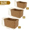 3Pcs Grass Woven Storage Baskets Decorative Woven Baskets for Storage Multifunctional Picnic Basket Fruit Cosmetic Storage Box