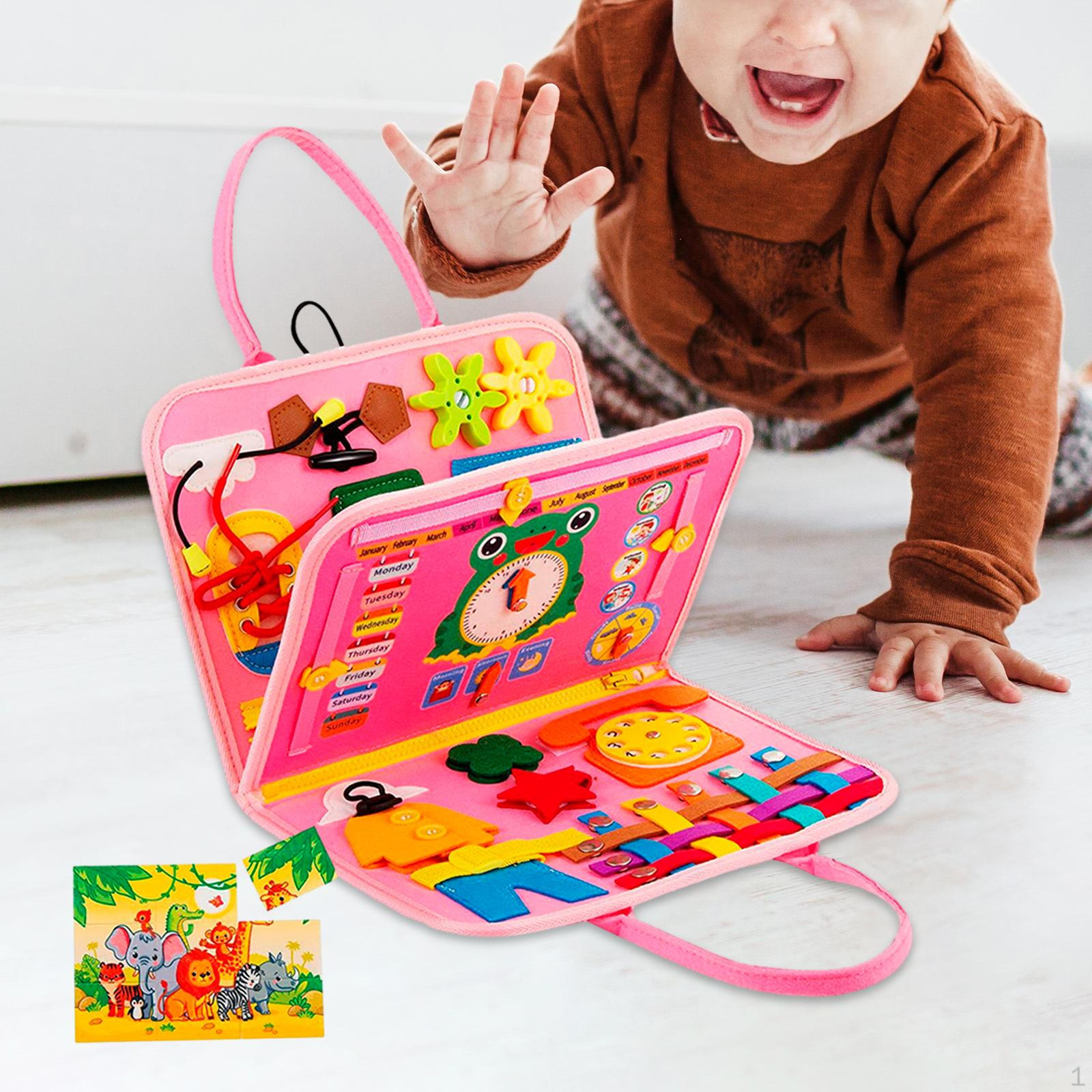 

Бизиборд, игрушка Монтессори, раннее образование, просветление, обучение, прикосновение и ощущение мятой бумаги розовый