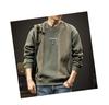 Men's Retro Patchwork Knit Hoodie: Heavyweight, Loose-Fit, Plus Size, Long Sleeve for Autumn & Winter