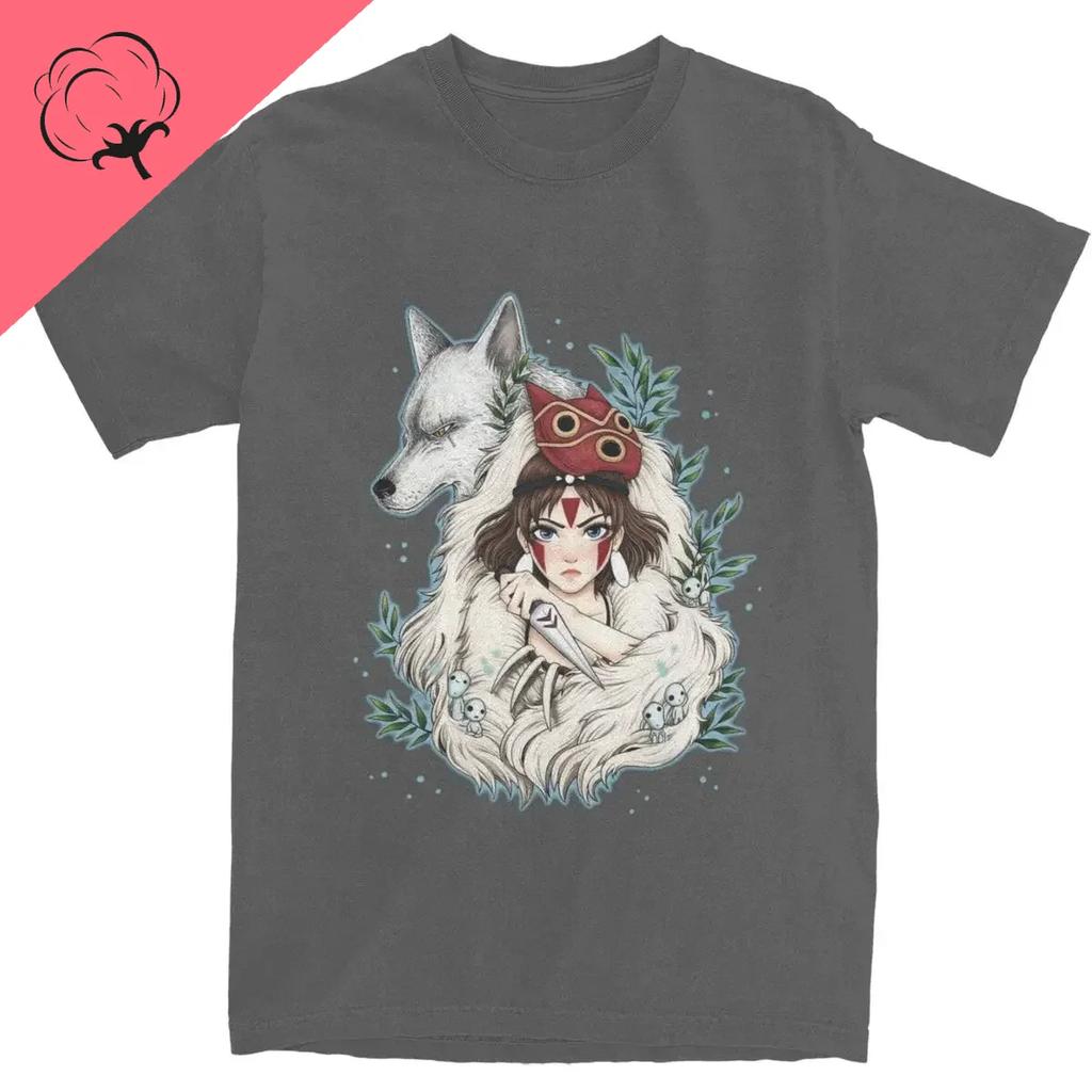 Grafische Neuheit Prinzessin Mononokes Hime T-Shirts für Herren Damen Reine Baumwolle Kodama Baum Waldgeist T-Shirts Shirt