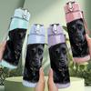 1PC Black Labrador Dog Pet Portrait Print 750ml Color Plastic Sports Water Bottle Leakproof Flip Straw Lid Suitable for Sports Office Home Use