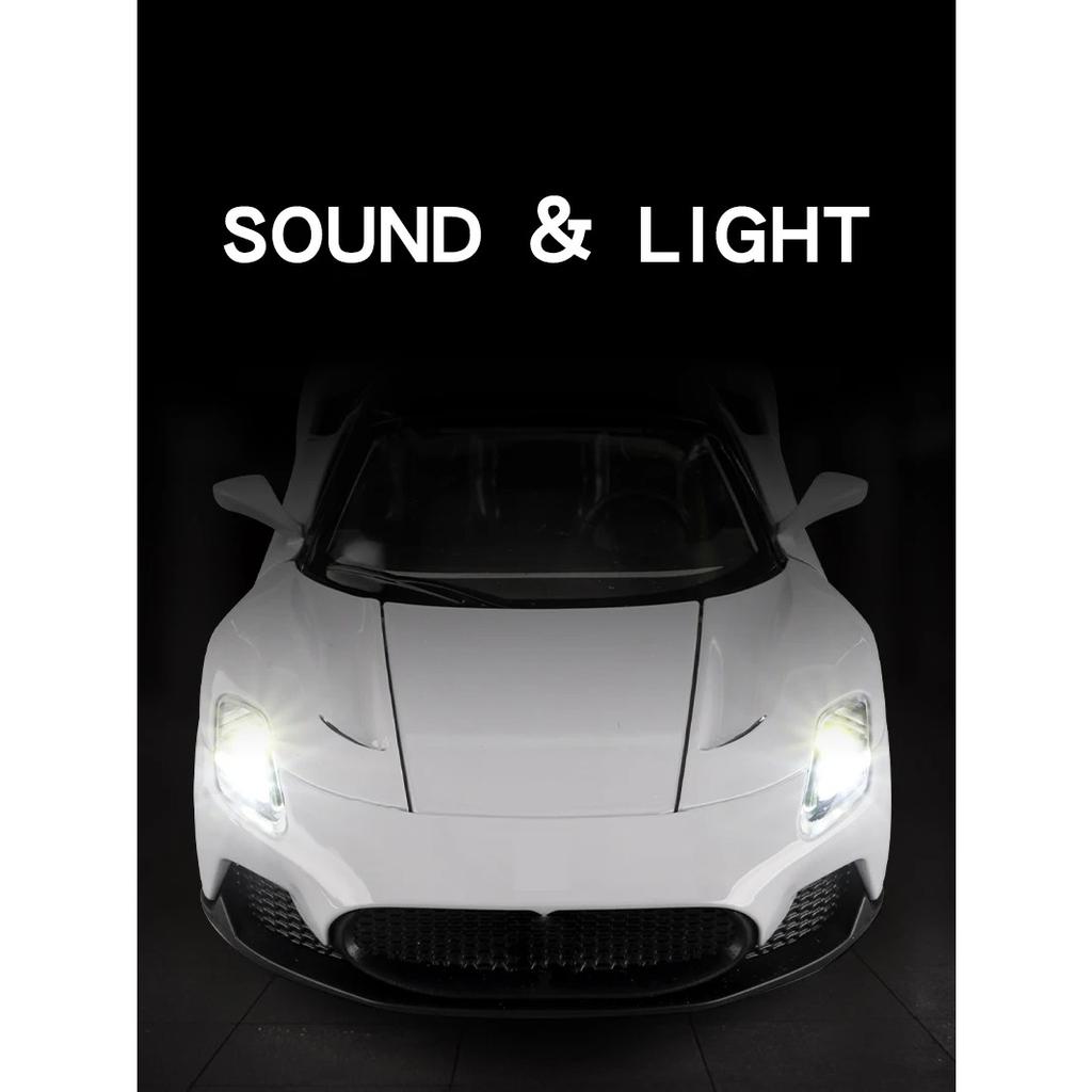 1/22 Maserati MC20 Alloy Model Car Metal Diecast Large Scale Vehicle Toy Model Collection Sound & Light Toy Car Gift for Kids