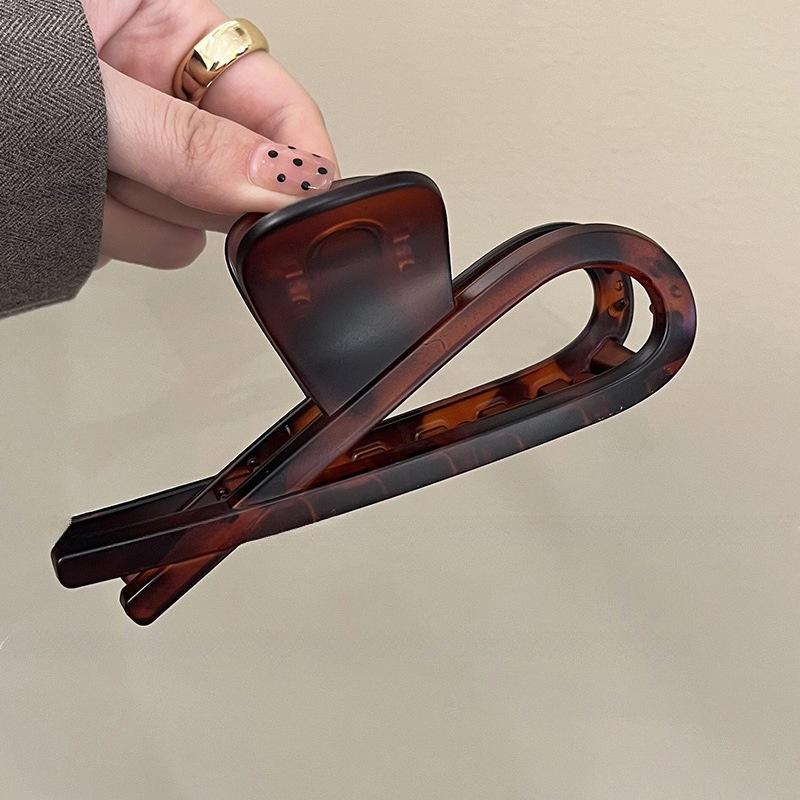 

Корейские акриловые заколки-крабы для волос с крестом для женщин, матовые леопардовые заколки-акулы для хвостика, женские заколки для волос, аксессуары Size fits all