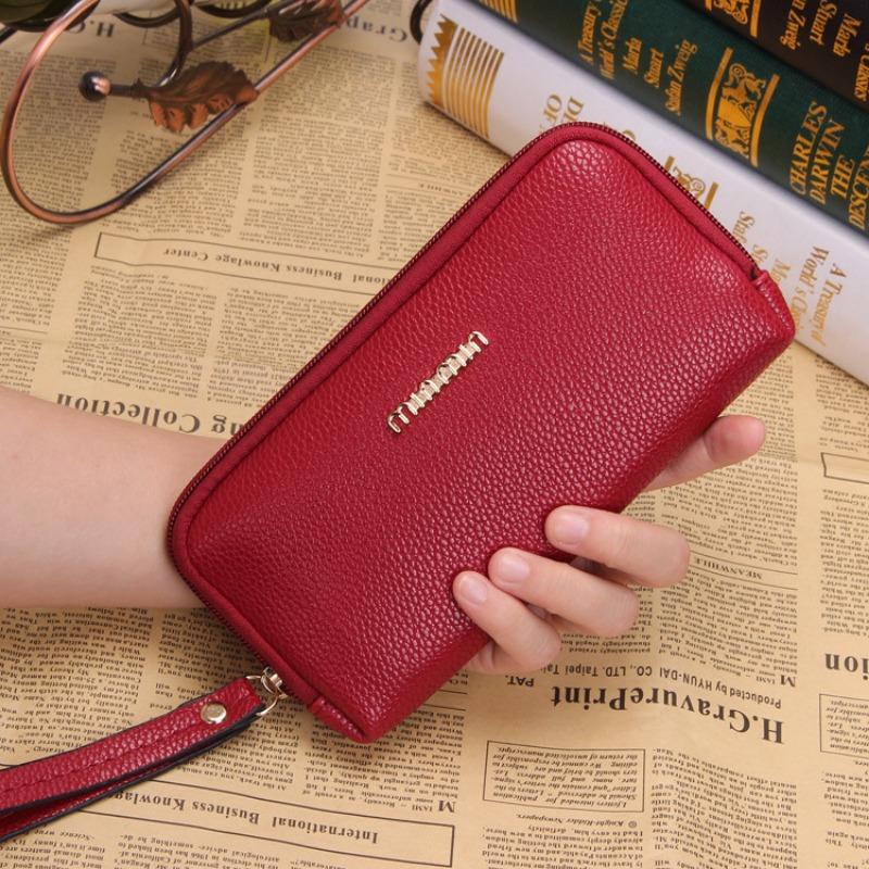 

Summer new fashion women s hand wallet lychee pattern change bag casual women s bag hand grab бордовый