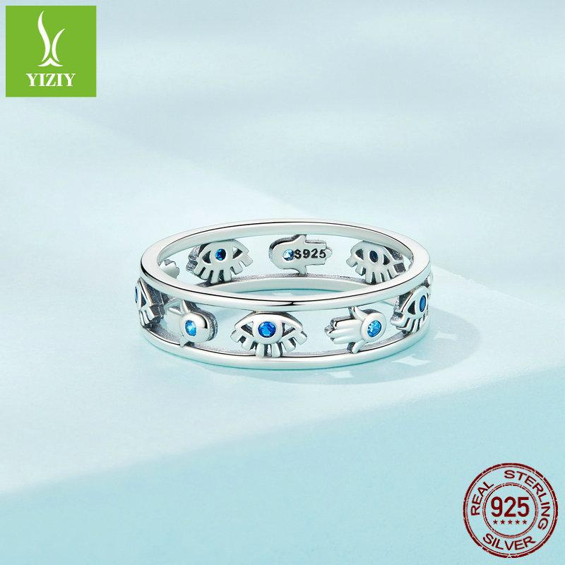 S925 Silver Hollow Symbol Ring Men And Women, Demon'S Eye Palm Ring Scr900