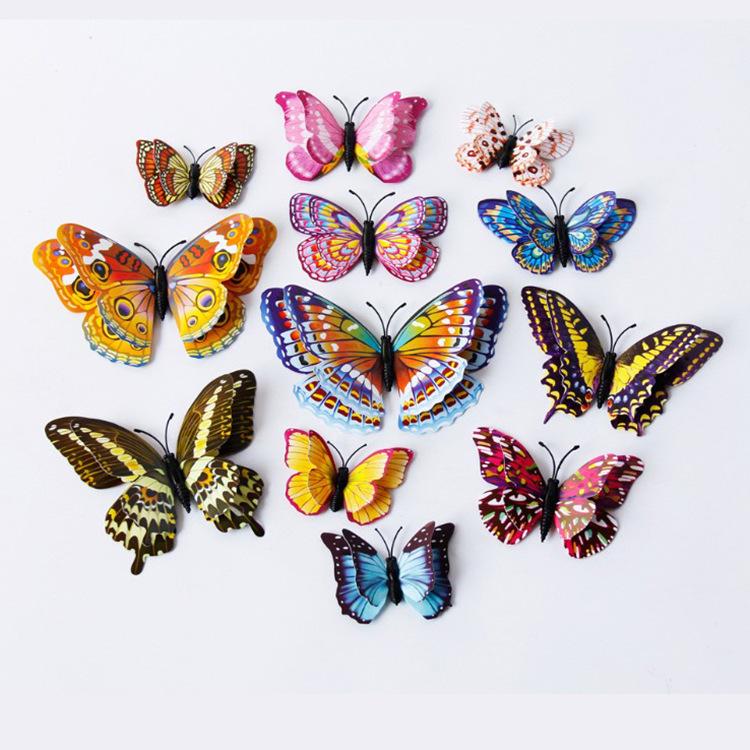 3D Luminous Double-Layer Magnetic Butterfly Wall Stickers for Indoor Decoration