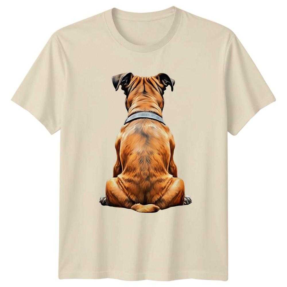 Boxer Dog Sitting Back View Realistic TShirt Boxer Dog Dogs Gift