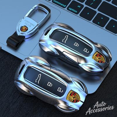 Zinc Alloy Car Key Case Cover Shell Fob For Panamera Macan 718 Taycan 911 Cayman Boxster 9ya 971 Car Styling Accessories