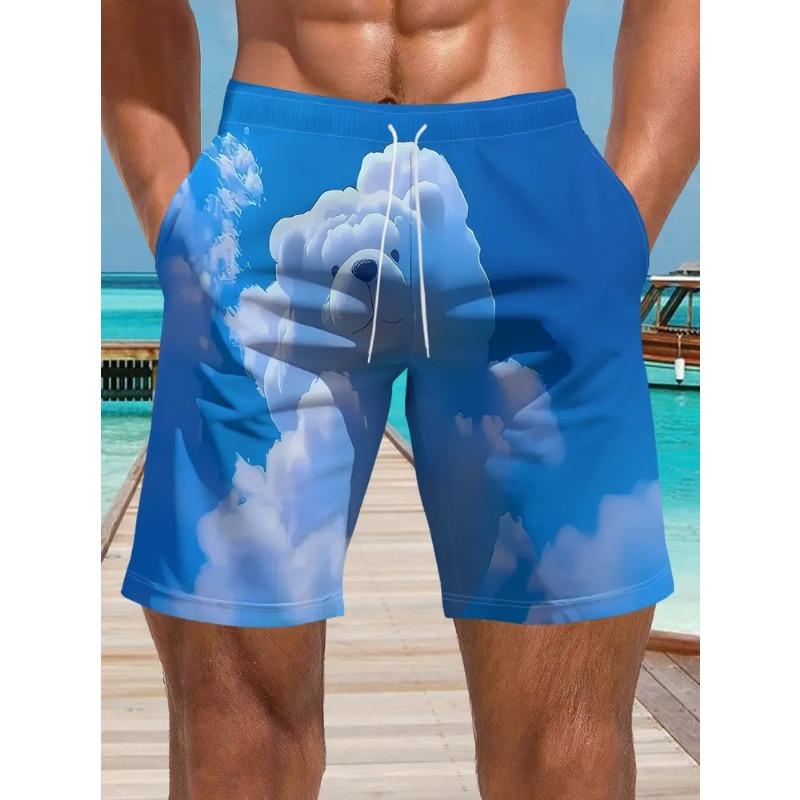 Summer Men's 3D Printed Beach Shorts Fashion Versatile Trend Breathable Casual Vacation Style