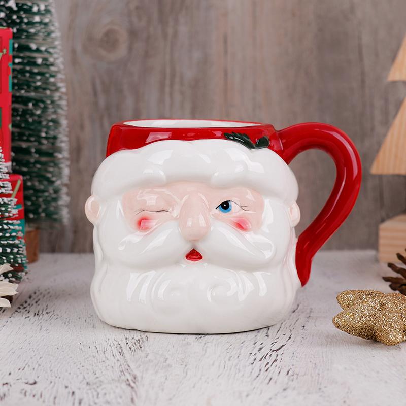 

Рождественская 3D керамическая кружка Санта 530 мл Праздничная чашка для кофе и чая Рождественский подарок для дома, офиса, праздничного декора 501-600ml