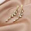 Light Luxury Zircon Wheat Ears Exquisite Niche Long Annual Stud Earrings