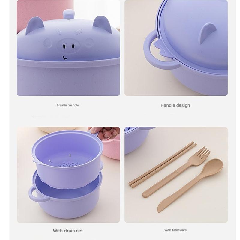 Multifunctional Strainer Bowl Set Microwave Safe Includes Lid Handle Utensils For Easy Cooking And Serving Large Capacity