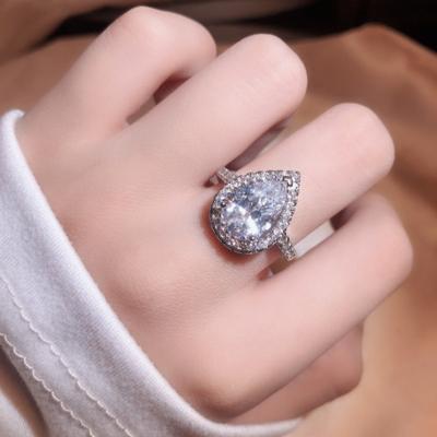 Fashionable Trendy Pear Shaped Zircon Ring Women's Jewelry Jewelry