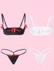 Sexy Extreme Bra and Shorts Half Cup Open Set [Oh yeah] Lingerie, Set, Bra, Underwear, Women's Bra, T-back (2 pairs)