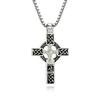 Cool 10K Gold Plated Irish Celtic Cross Pendant Necklace For Men Women Chain