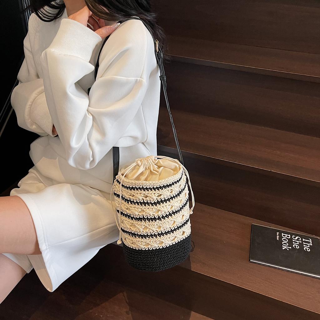 Bag Versatile Resort Beach Bag Drawstring Crossbody Handbag