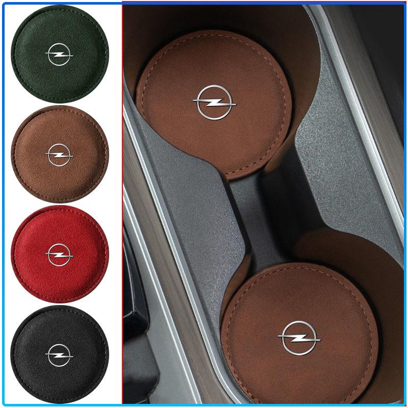 

1Pcs Car Emblem Cup Holder Pad PU Leather Slot Non-slip Coaster Mat For Opel crosa d astra h insignia astra j zafira b mokkaastra vivaro astra g 2pcs
