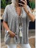 In Stock! 2021 Women's Summer Casual Loose Fit Sequin T-Shirt, Solid Color Short Sleeve Pullover