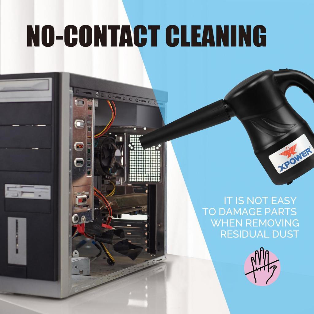 XPOWER A-2B Cyber Duster Draadloze Multi-Use Oplaadbare Elektrische Luchtblazer, Vervanging voor Spuitbussen met Perslucht, Bladblazer, Droger en Luchtpomp