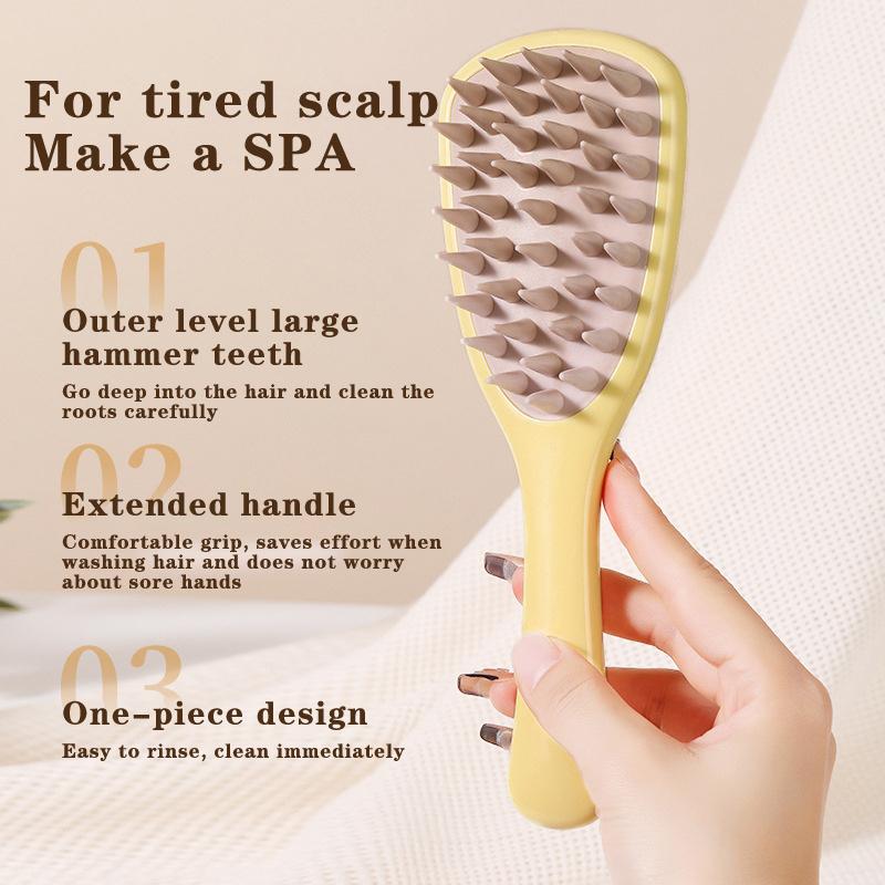 Long Handle Shampoo Brush Silicone Scalp Massage Comb Hair Washing Brush Head Massager Bath Brush Body Scrubber Hair Accessories