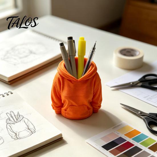 Multifunktionale Schreibtisch-Aufbewahrungstasse 3D-gedruckter Kapuzenpullover Stifthalter, Damen Kapuzenpullover Bleistift-Organizer-Behälter, Schreibwarenbox für Zuhause Büro Kinder