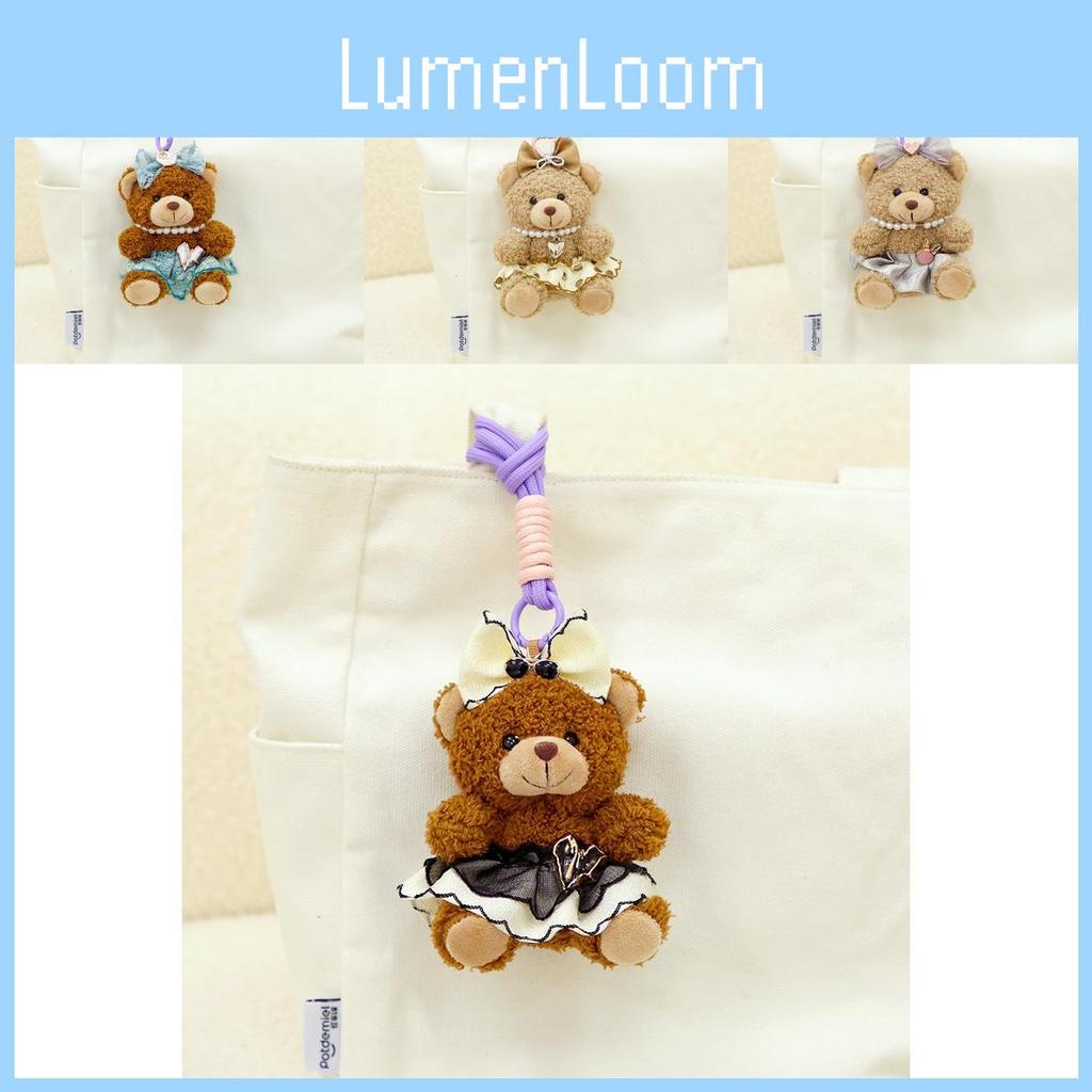 Søt Teddybjørn Dukke Liten Di Plysjleke Nøkkelring Ryggsekk Anheng Dekorasjon Gave