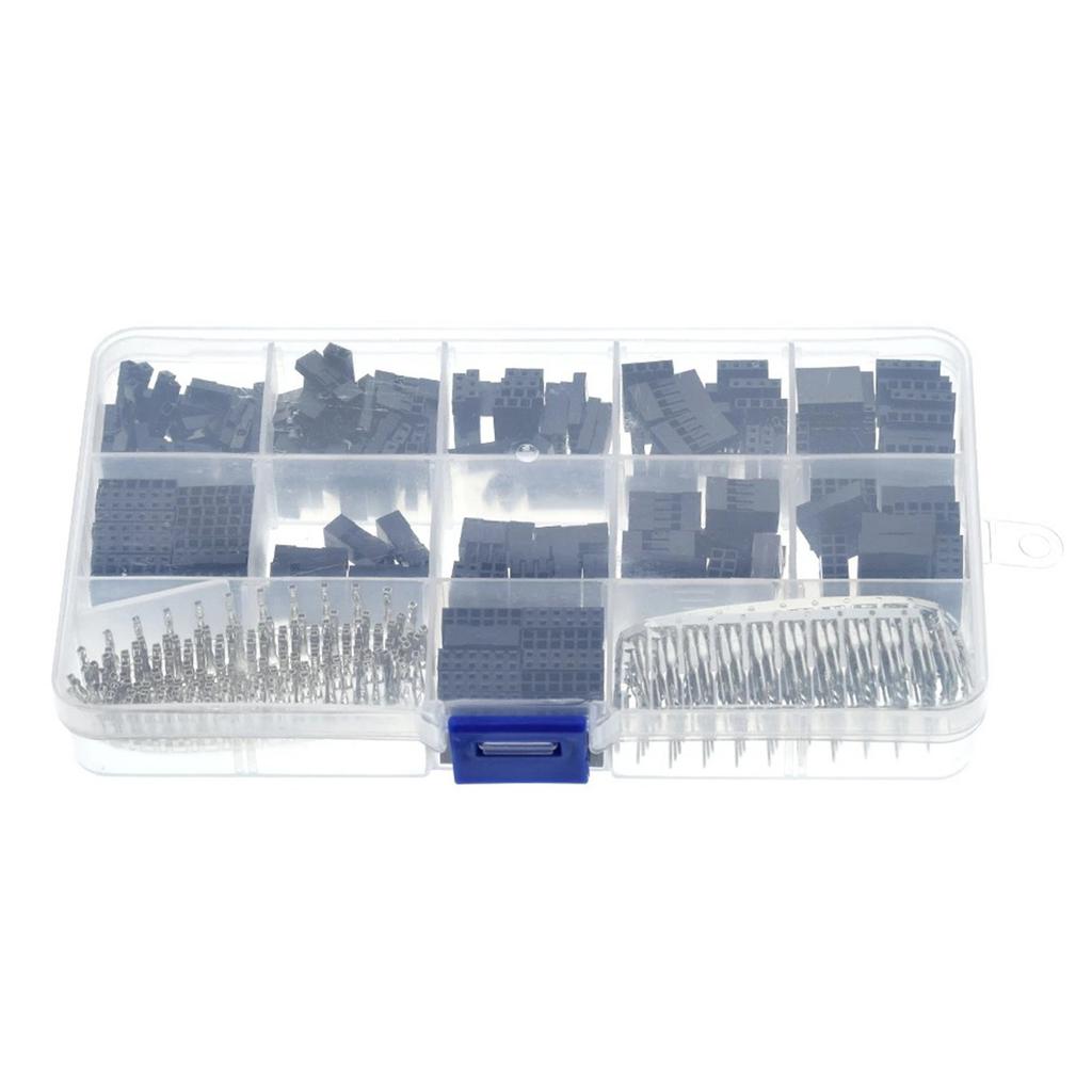 620Pcs Male Female Crimping Pins Adaptor Connectors Kits 2.54mm Jumper Wire Pin Header Housing Kits Easy to Use