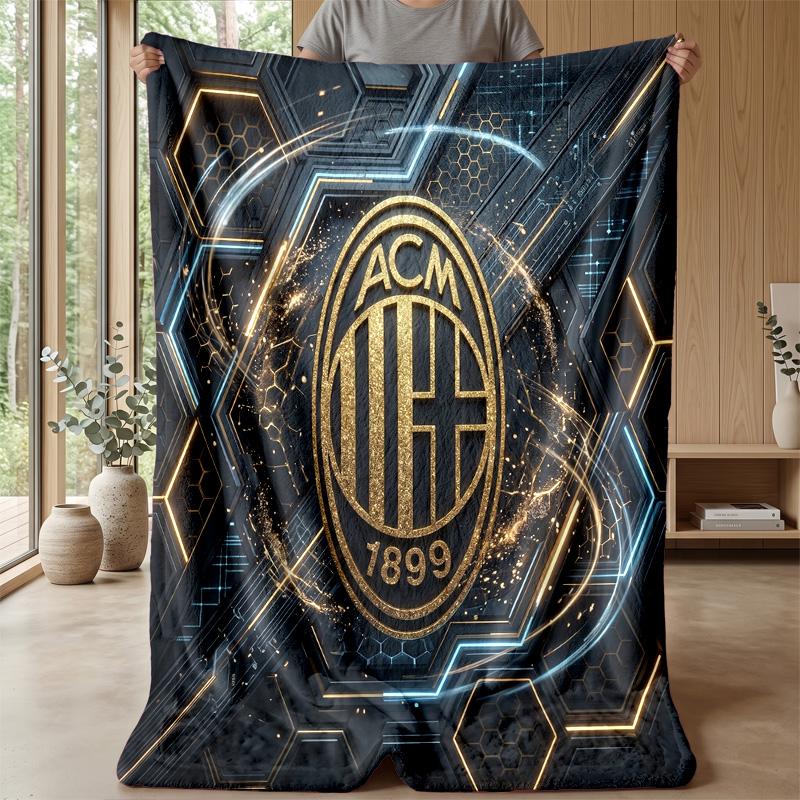 AC Milan Theme blanket Soft Flannel Blanket Plush Throw Blanket Cozy Sofa Bed Blanket for Home Decor