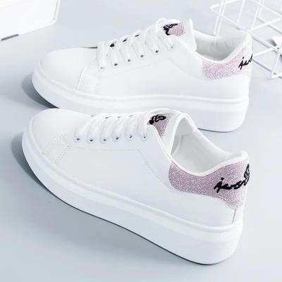 Dames Sneakers Mode Ademende Gevulkaniseerde Schoenen PU Leer Platform Schoenen Wit Vetersluiting Casual Schoenen