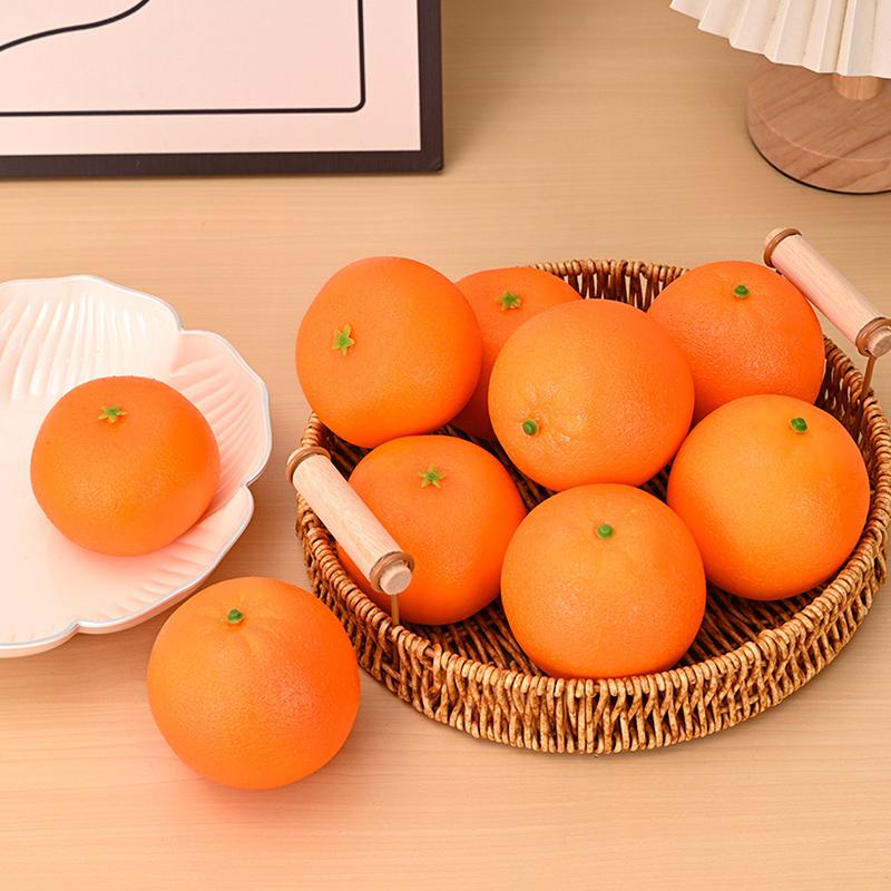 5Pcs Artificial Oranges Simulation Fruits Set Fake Fruit For House Kitchen Festive & Party Decoration, Pography Props