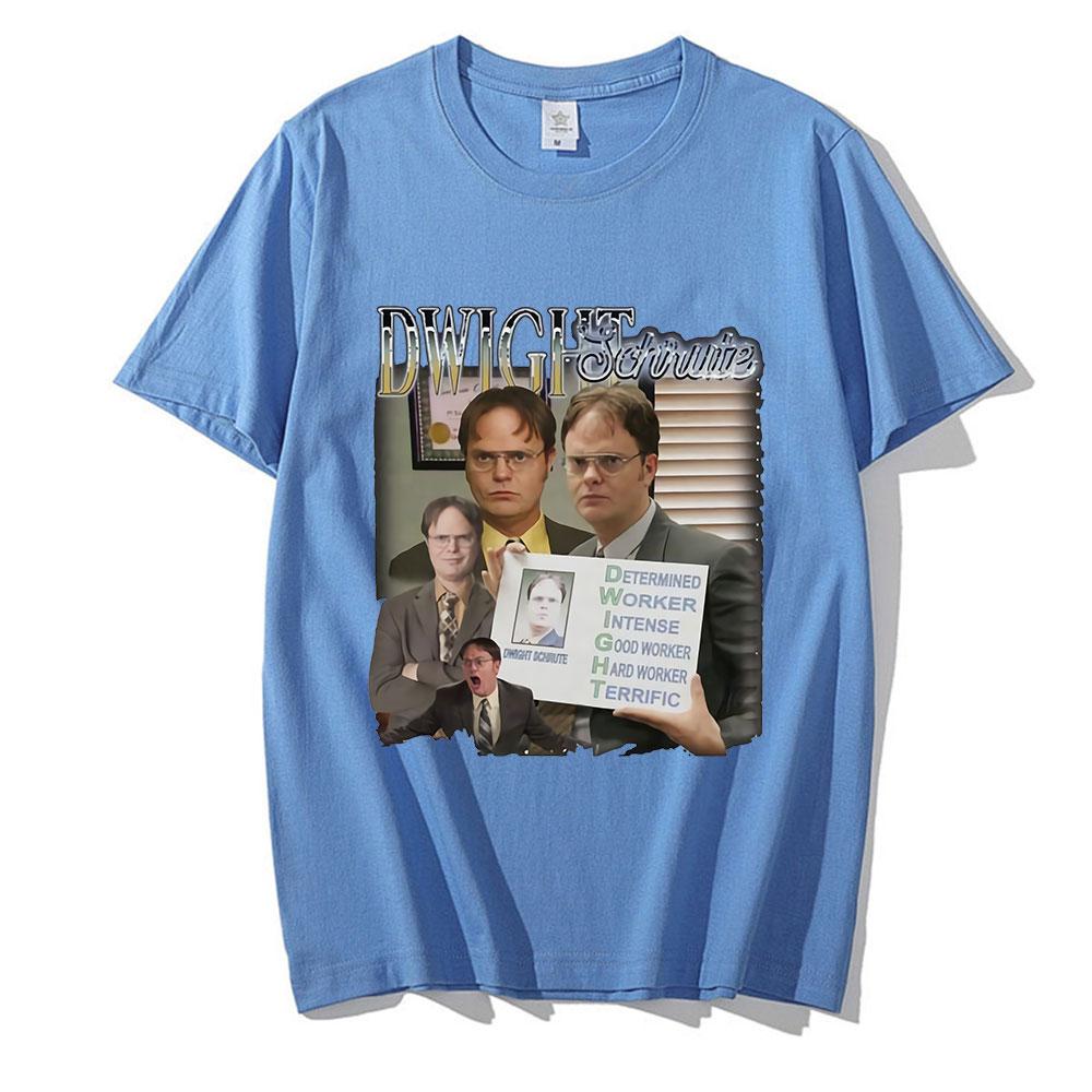 Divertente Maglietta Omaggio a Dwight Schrute Unisex a Maniche Corte in Puro Cotone Maglietta TV Show USA The Office Michael Scott Magliette alla Moda