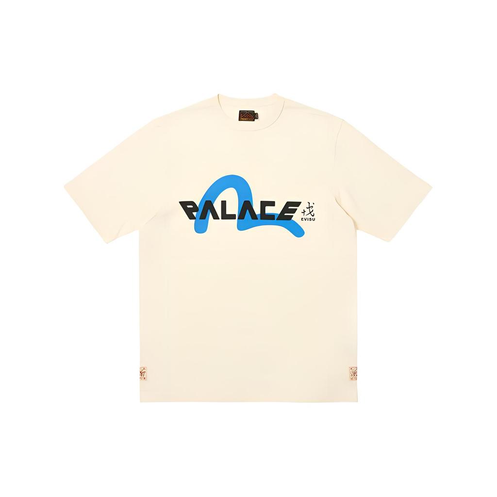 Palace X Evisu Logo T Shirt 2ESPAM4TS1153XXCTWHTO