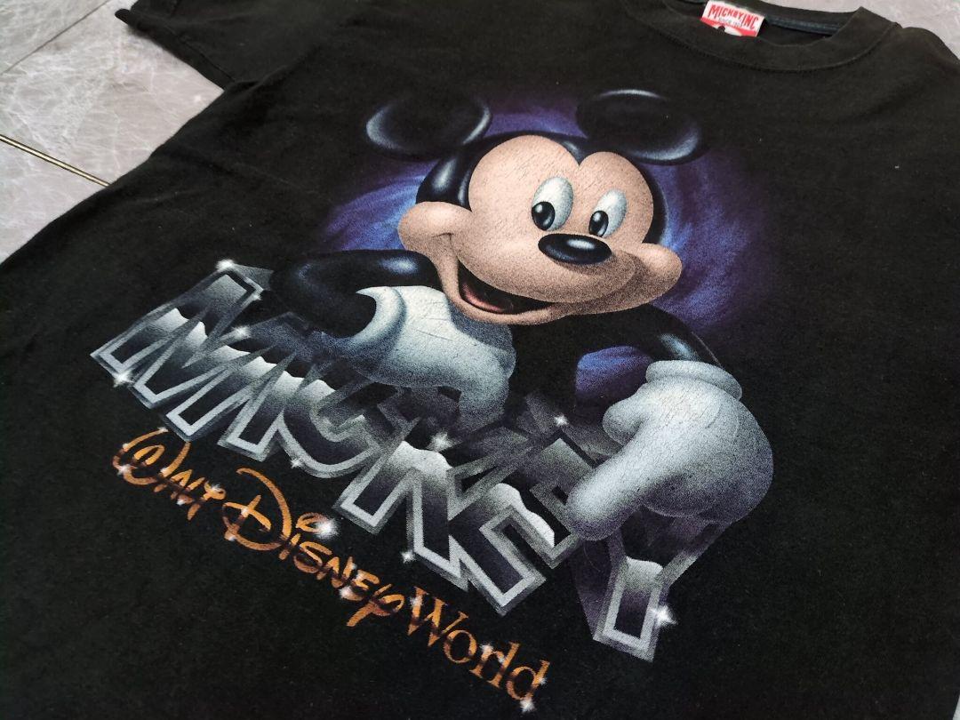 

[USED] 90s Mickey Disney Large Logo Faded Vintage T-Shirt