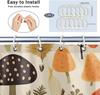 Pardick Tropical Leaves and Mushroom Shower Curtains 72x72 inch Spring Bathroom Shower Curtain Set with 12 Hooks, Polyester Fabr