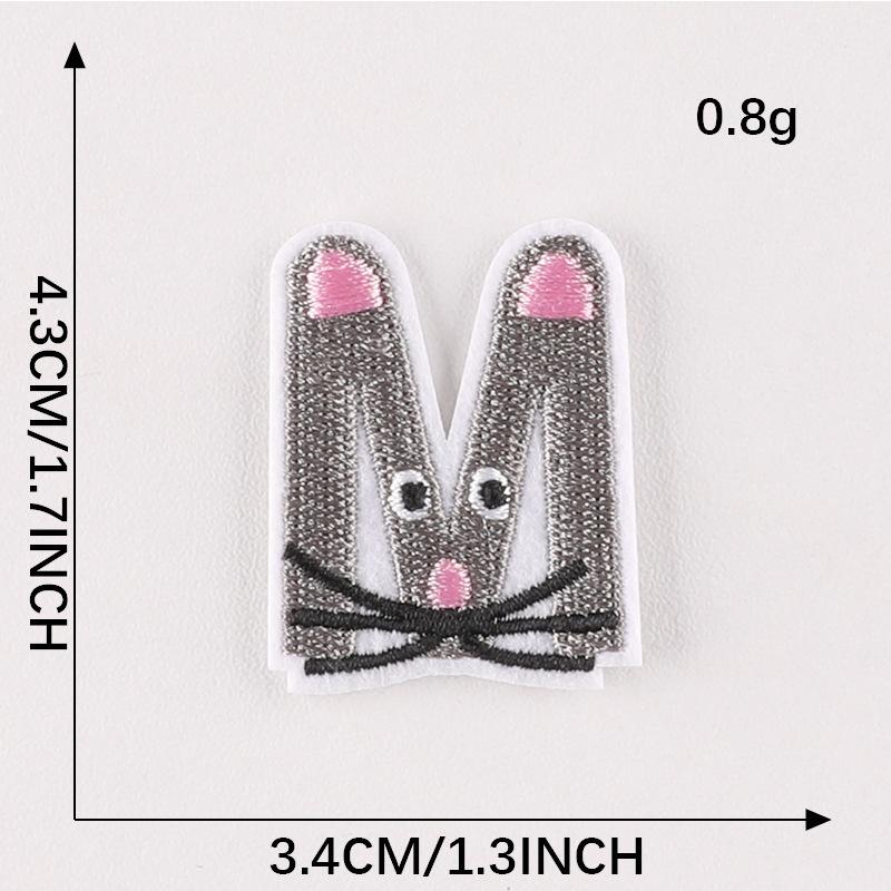 Duoku Embroidery Stickers 26 English Letters Pinyin Animal Adhesive Patch Stickers Clothing Accessories Hand Account Diy Cloth Stickers