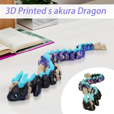 Movable Joint 3D Printed Dragon Long Haired Dragon Action Figure  Garden Decoration