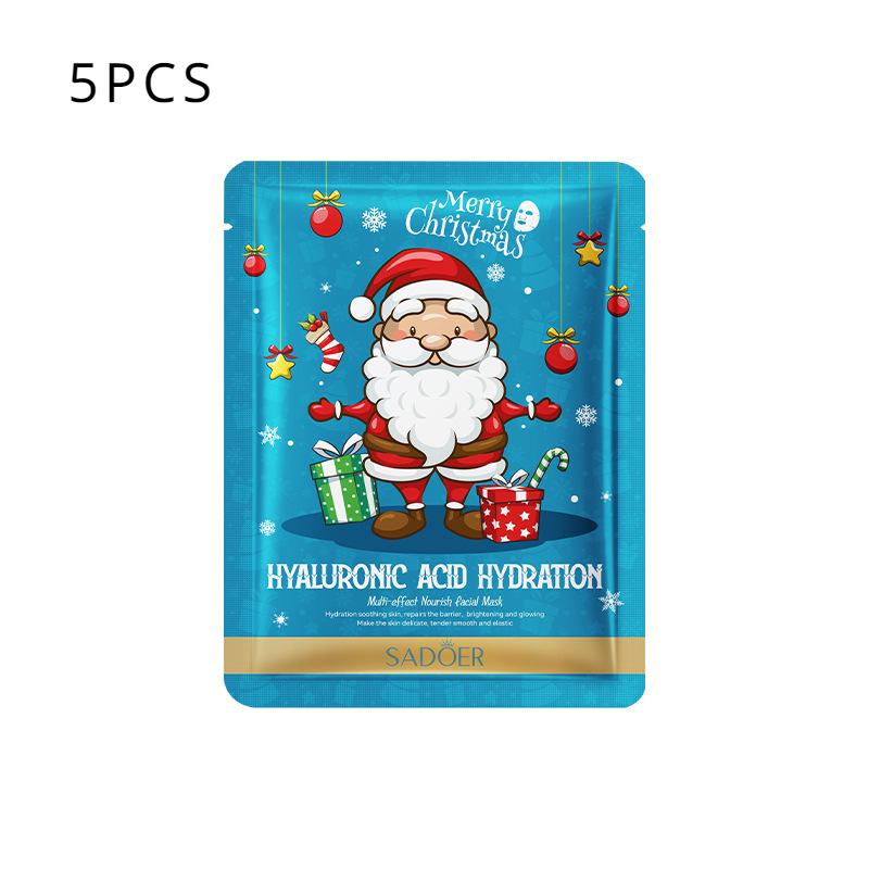 

Рождественская увлажняющая маска с гиалуроновой кислотой SADOER, смягчающая увлажняющая маска-патч 5pcs